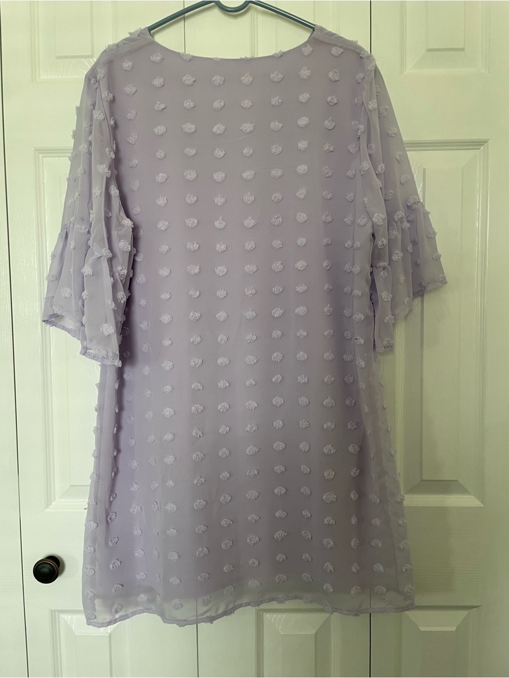 Light Lilac Textured V-Neck Women’s Dress L preppy